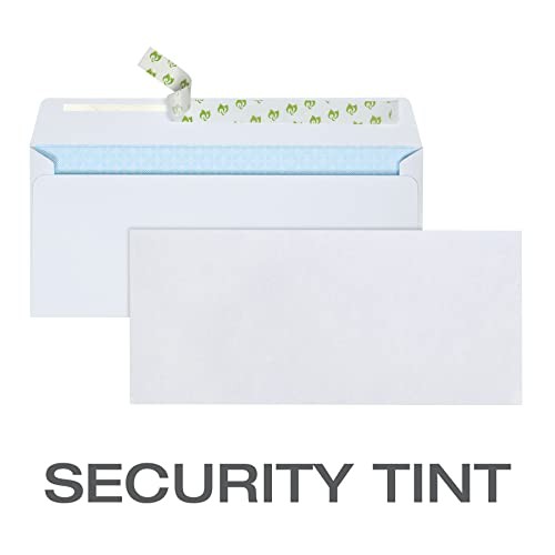 #10 Security Envelopes, No Window, Redi-Strip Self Seal Envelopes, 24-Lb White W gallery