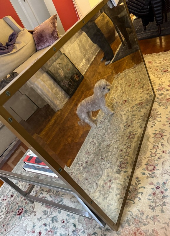 RESTORATION HARDWARE ANTIQUED BRASS MIRROR gallery