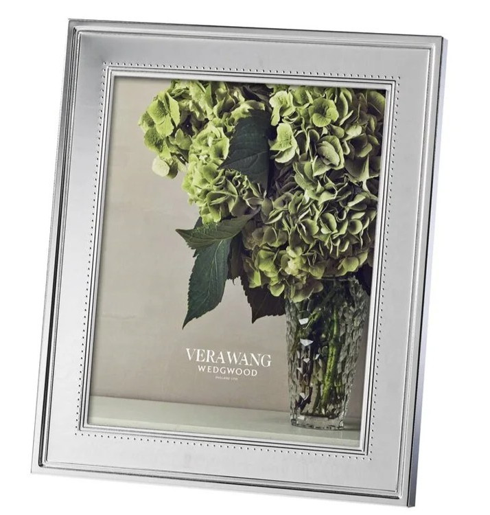 Vera Wang Wedgwood Grosgrain Silver Plate Frame 5″ x 7″ New In Box