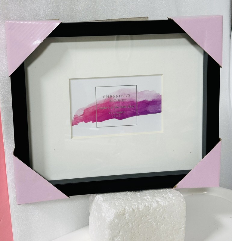 Sheffield Home 9x11 Black Photo Picture Frame Matted To 4x6 Wood New