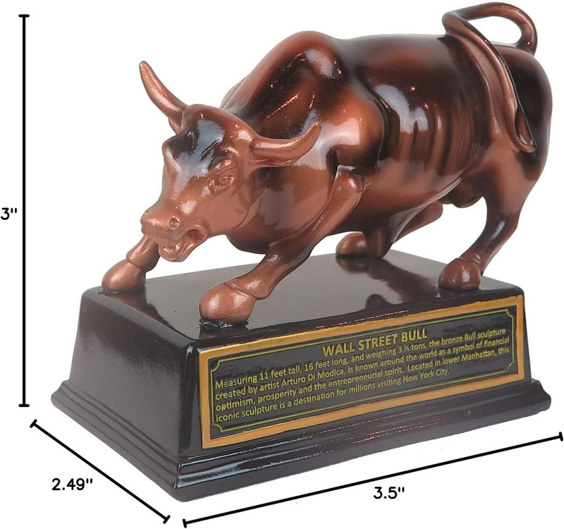 Resin Official Licensed Bronze Wall Street Bull Stock Market NYC Figurine Statue gallery