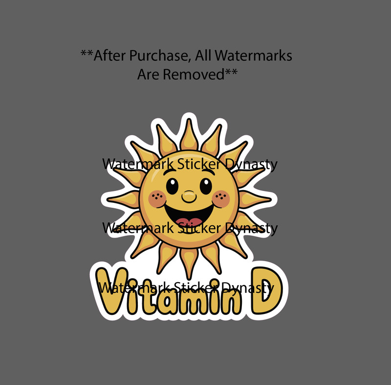 Vitamin D Sticker Waterproof Decal Sun Smiley Face Sunbathing Summer Gift NEW