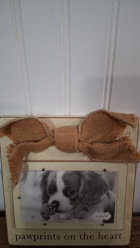 New Mud Pie Dog Puppy Photo Frame Wall Hanging Pawprints on the Heart Farmhouse gallery