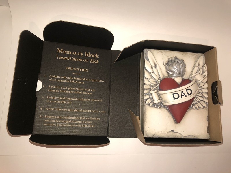 ❤️ Sid Dickens SP-06 DAD Heart Silver Flame Memory Block Tile RETIRED RARE gallery