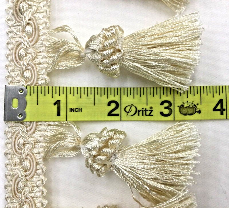 Tassel Fringe Trim 3.5" for Drapery Curtains Upholstery Pillows/ Pearl White gallery