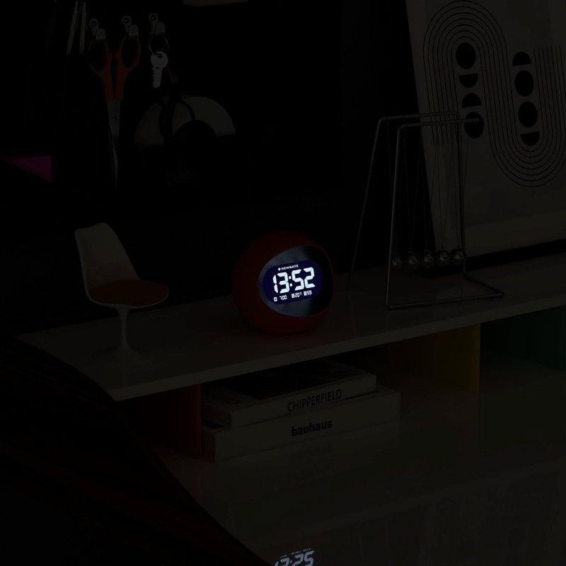 ® Centre of the Earth Alarm Clock | round Retro Digital LCD Clock | Orange | Ide gallery