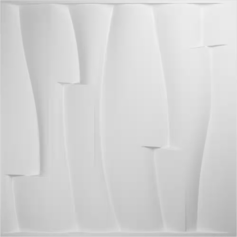 19-5/8"W X 19-5/8"H Brick Wave Endurawall Decorative 3D Wall Panel, White, (50-P gallery
