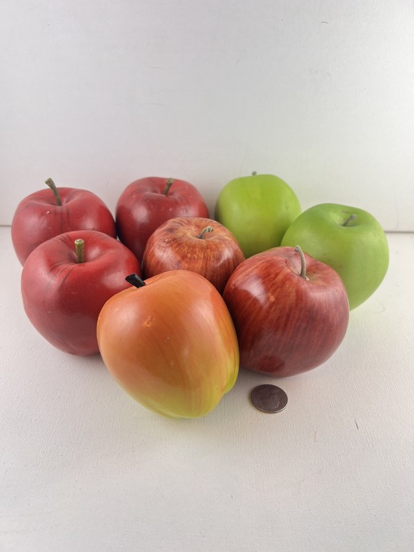 Vintage Lot 8 Pc Ultra REALISTIC Artificial Faux Fruit Bundle Apples Farmhouse