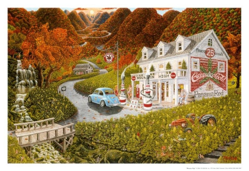 Mountain High Poster by Tom Masse 32 x 22in 32"L x 22"W, Black, White