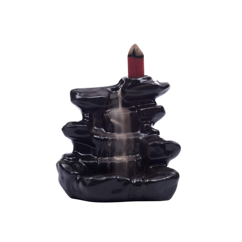 Polyresin Dropping Fountain Design Smoke Backflow Cone Incense Holder (7.01 cm x