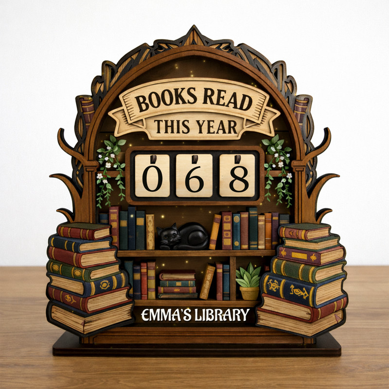 Personalized Reading Tracker Wooden Book Tracker Books Read Counter Custom gallery