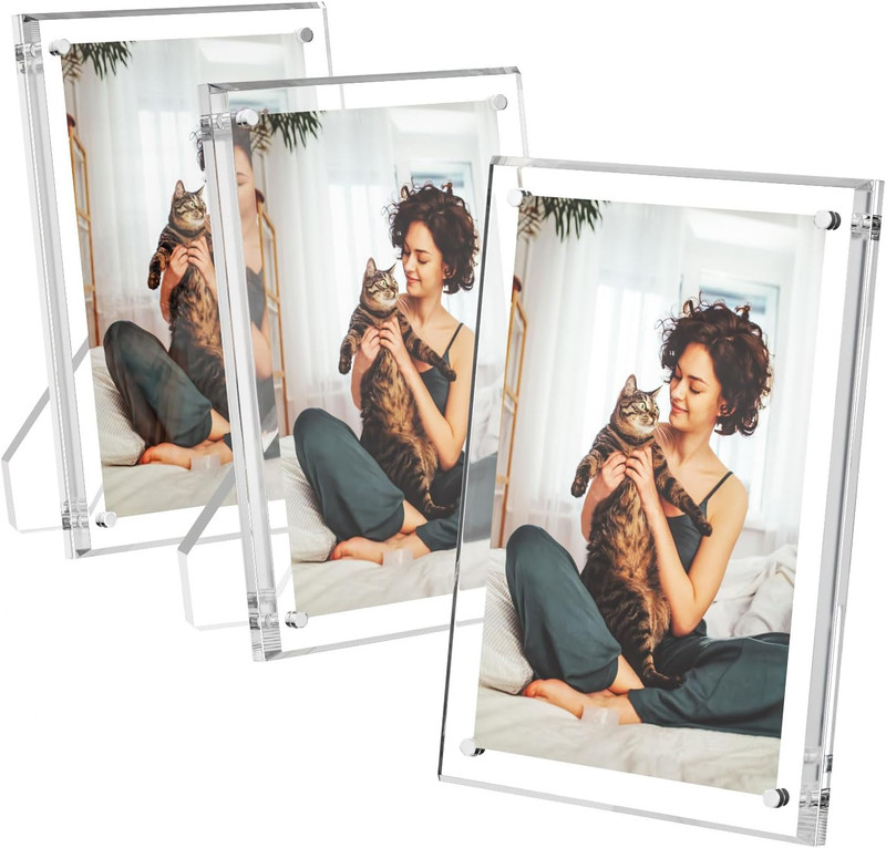 3 Pack Acrylic Picture Frames - 5x7 & 4x6 Sizes for Your Memories gallery