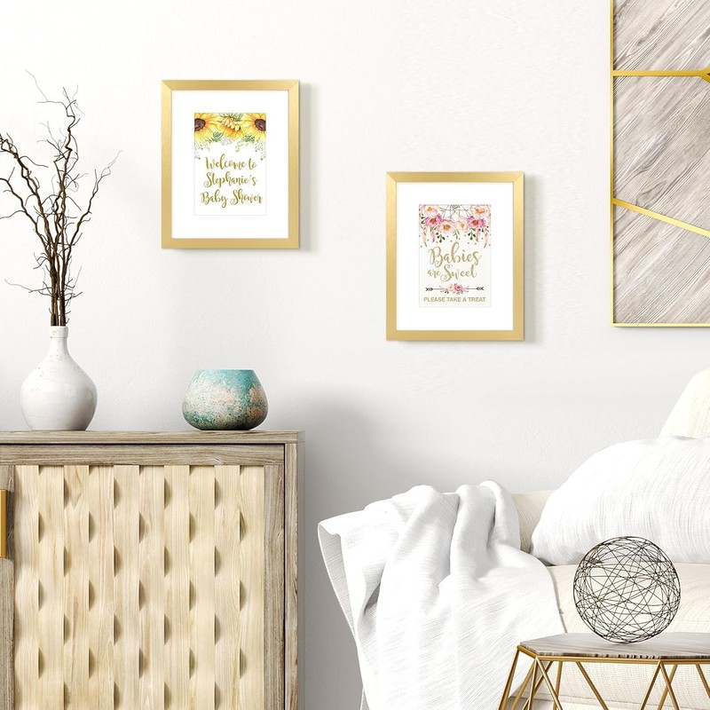 Versatile Gold 8x10 Wall Hanging Frame for Photos - Classic & Timeless Style gallery