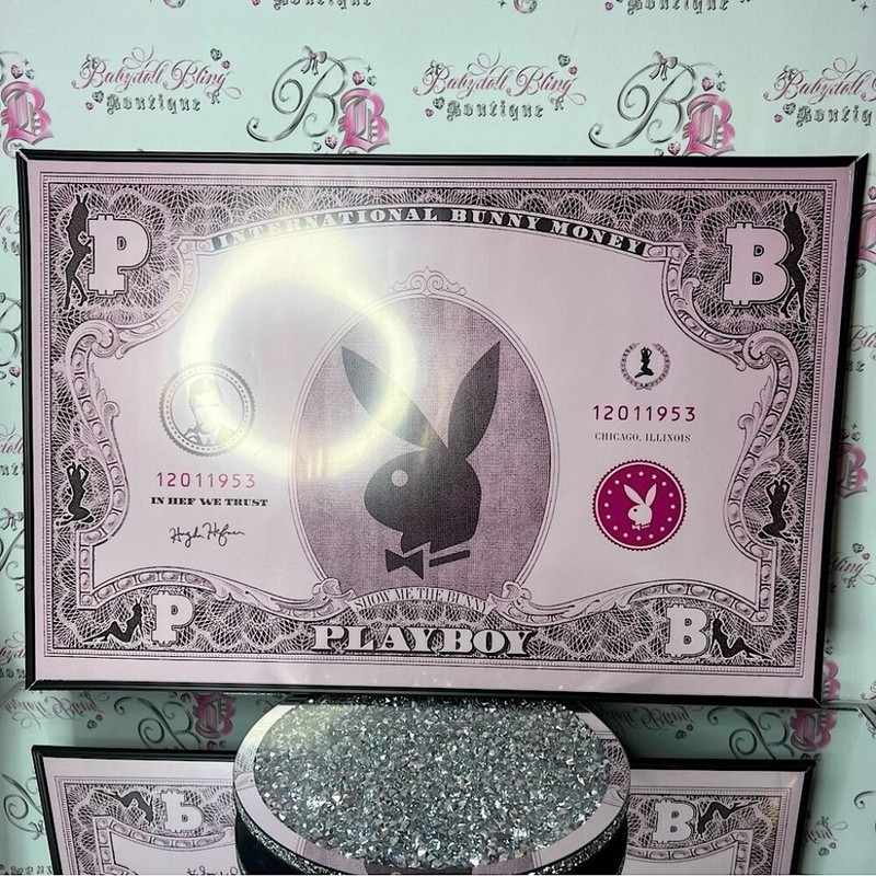 Playboy Bunny poster bunny money art Print wall decor rare 2000s vintage