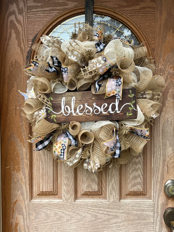 Wreath| Welcome Front Door Wreath| Home decor | Farmhouse Country Blessed