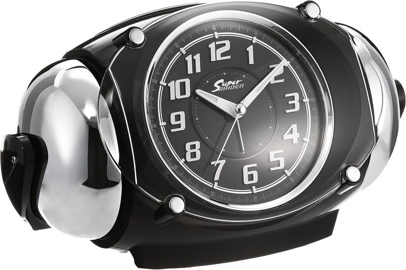 Clock Alarm Clock PYXIS RAIDEN Black Metallic NR438K Japan Clock Alarm