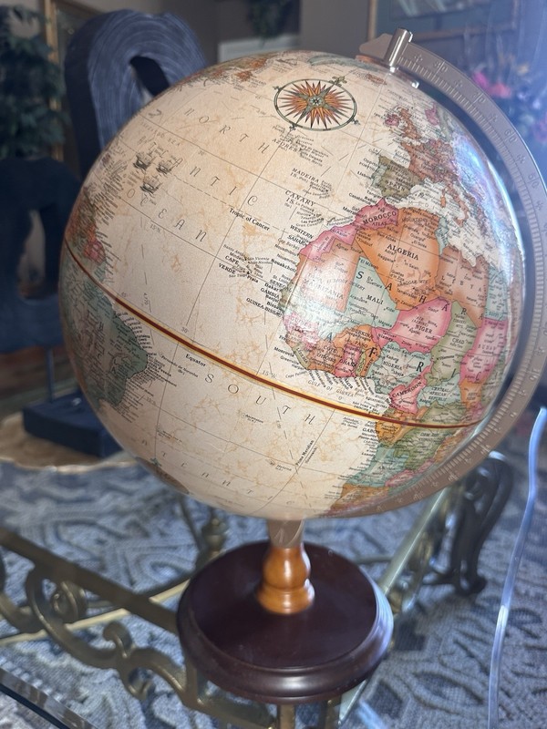 Vintage 12 inch Replogle World Globe Raised Relief Rotating Geography Map