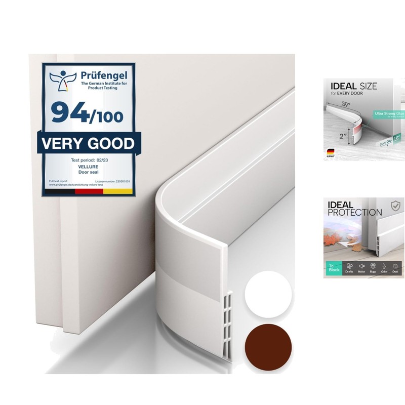 Versatile Door Weather Strip – Reduce Noise & Drafts with Stylish White Design