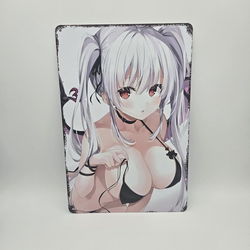 Pinup Anime Girl Metal Tin Sign Wall Posters 8×12