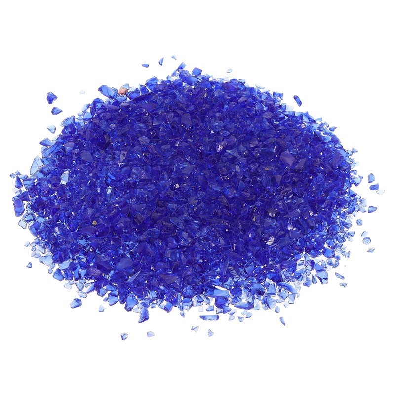 450g/1lb 3-6mm Decorative Glass Gravel Irregular Rock Sand Stone Dark Blue