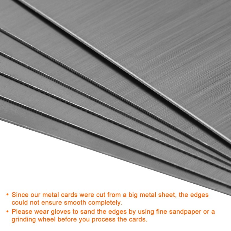 Metal Business Card 80x40x0.4mm Brushed Stainless Steel 201 Plate 20pcs gallery