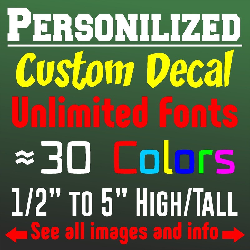 Personalized Custom Decal Vinyl Lettering Text Sticker for Car Truck Window Wall