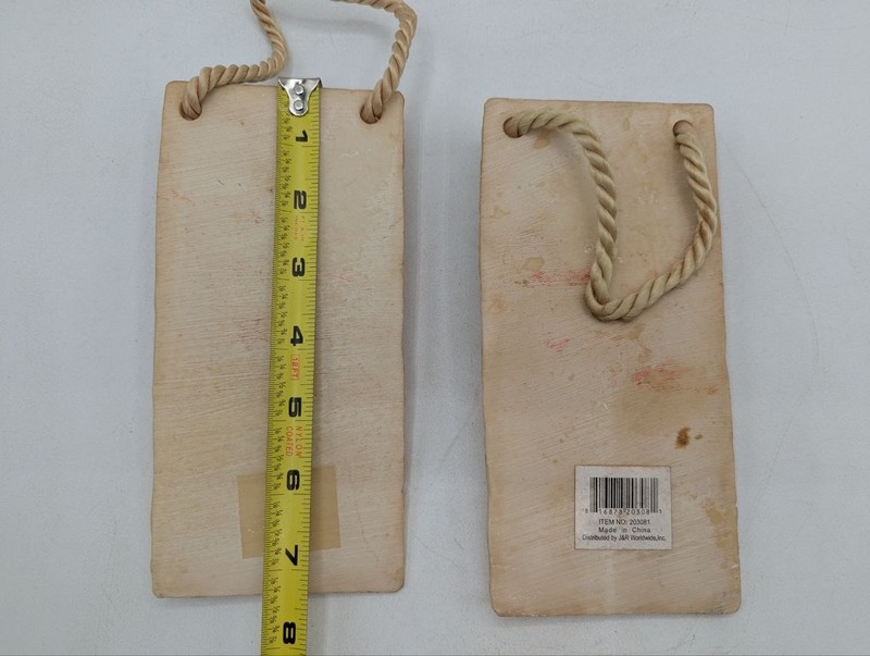 Set of 2 Apple Kitchen Wall Hanging Plaques Rustic Fruit with Rope Handles -EB12 gallery