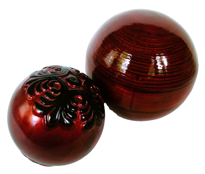 2~RED & BLACK~4"~3.5"~CARPET BALLS~Sphere~EMBOSSED DESIGN~Swirl~LIGHT WEIGHT~EC gallery