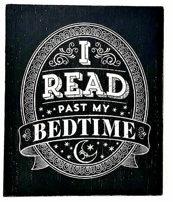 Book Lover Decor Wooden Art Box Sign I Read Past My Bedtime Sixtrees 10″ x 12″
