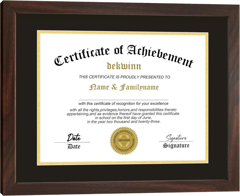 Diploma Frames 8.5X11 with Mat or 11X14 without Mat,1 Pack Certificate Document