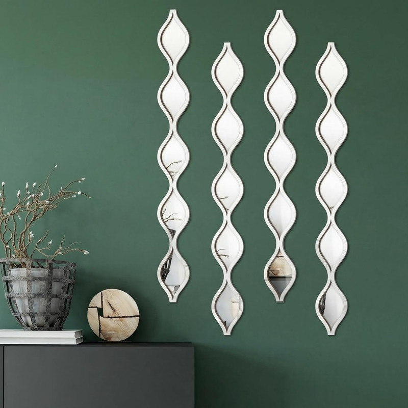 Teardrop Mirror Wall Art Decorative Mirror Wall Decor Long Narrow Art