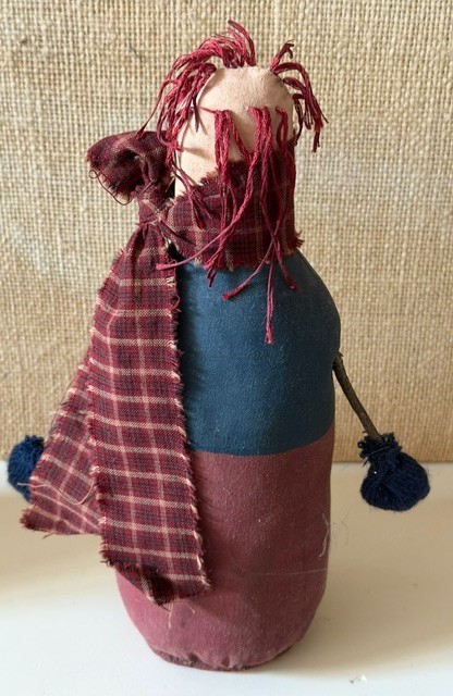 JULY 4TH EARLY PRIMITIVE RUSTIC FOLK-ART PATRIOTIC FABRIC UNCLE SAM STUMP DOLLS gallery