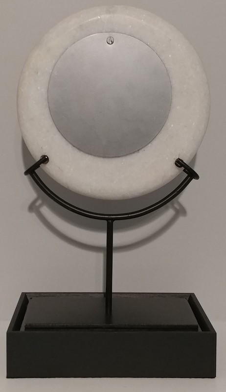 NEW!! Young Town Quartz White Marble Clock Made In India 15"High gallery