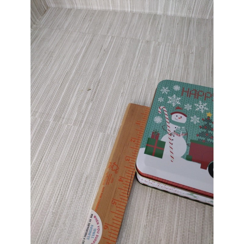Tin Christmas Rectangular Container Multipurpose Gift Cookies Colorful 6x4X2.5 gallery
