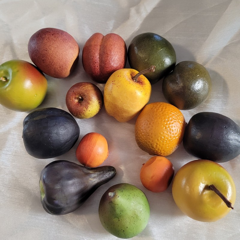 Mixed Lot Of 15 Faux Artificial Fruits. Fun for Crafting Mixed Materials