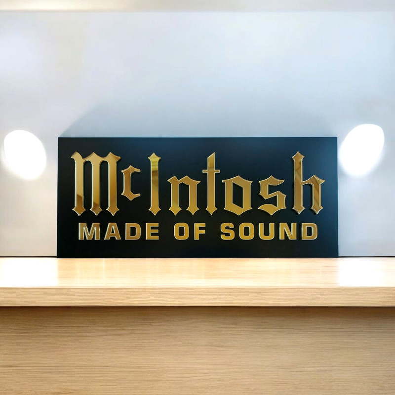 McIntosh Wall Sign Gold Mirror Acrylic Aluminum Plaque Home Theater Hi Fi Decor