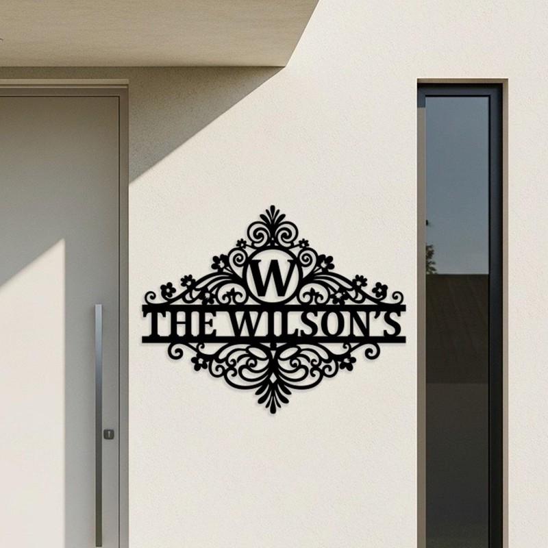 Custom Last Name Metal Sign Personalized Family Monogram Patio Outdoor Art Decor gallery