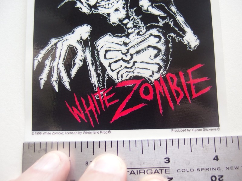 💀 Vintage White Zombie Devil Skeleton Sticker 1999 4.25" x 4.875" Rob Zombie gallery