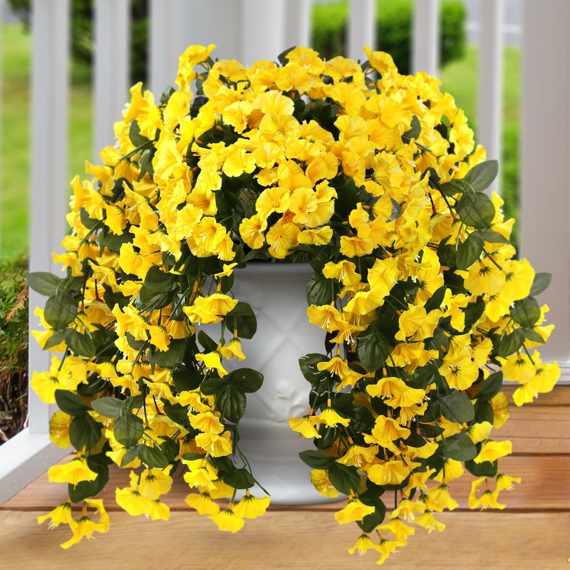 Artificial Fake Hanging Flowers Plants for Outdoor Outside Spring Summer 2PCS…