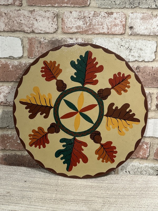 Oak Leaf~ Acorn PA Dutch Hex Sign Round Folk Art~13.75”