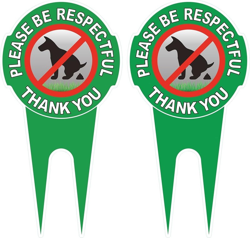 Dog Poop Prevention Sign - 12" x 6" Double Sided, Easy Install for Lawns gallery