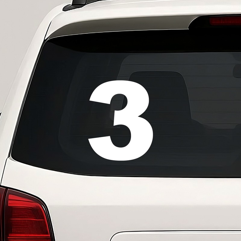 Number Three 3 Vinyl Die Cut Decal Sticker gallery