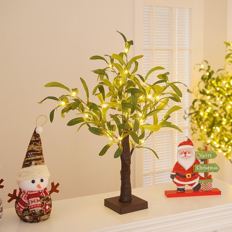 2FT Light Up Artificial Olive Tree with LED Lights, Battery or USB Powered gallery