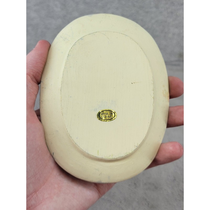 Vintage Tropical Beach Dolphin Rainbow Sun Palm Trees Resin Oval Wall Plaque 4.5 gallery