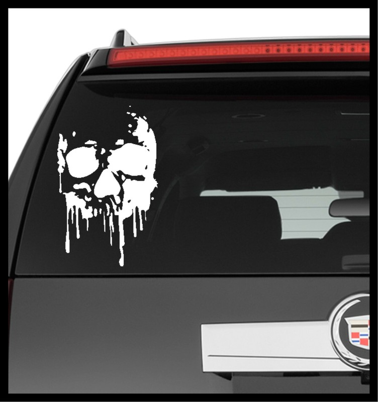 Vinyl Decal Truck Car Sticker Laptop - Zombie Horror Halloween Bleeding Skull gallery