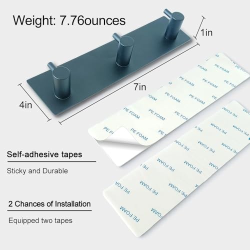 Key Holder for Wall 3 Hooks Self Adhesive No Drilling Heavy Duty 5 LB gallery