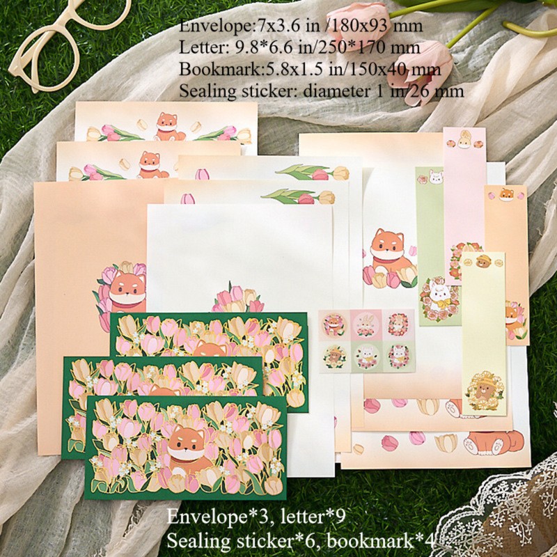 Cartoon Animal Letter Paper and Envelope Set Letter Writing Stationery DIY Craft gallery