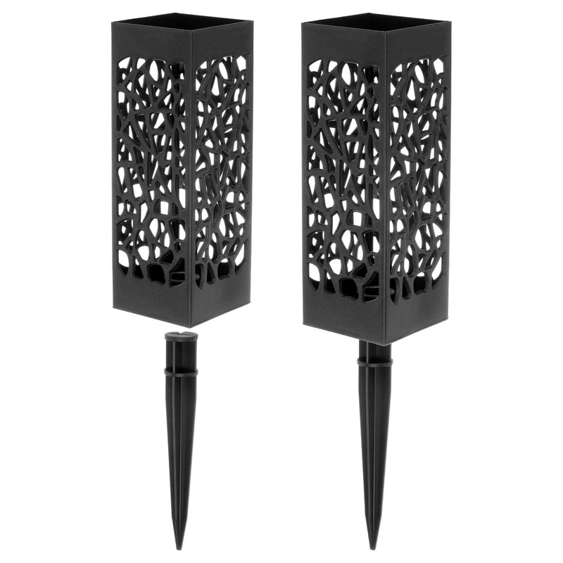 2 PCS Cemetery Vases Spikes Plastic Flower Holder Grave Marker Decor Black gallery