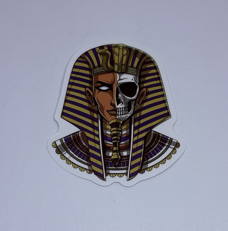Egyptian Pharaoh Skull Sticker Decal Mythical Egypt Art Vinyl Journal Decor Tc9