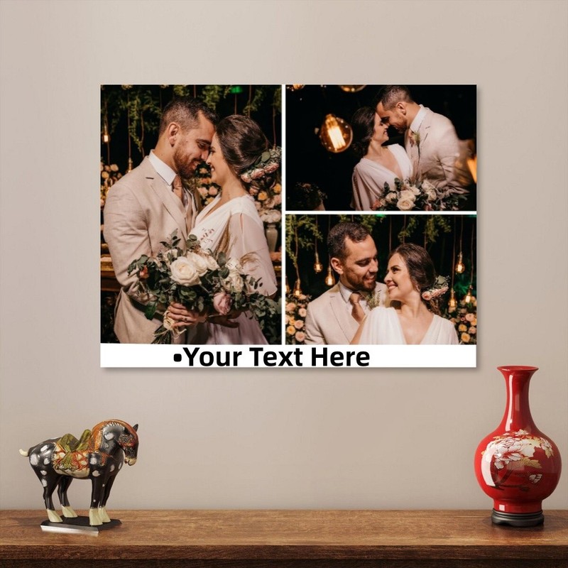 Romantic Thick Unframed Canvas Custom Photo Personalized Couple Anniversary Gift